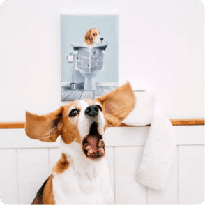 Restroom Pet Portrait Custom Pet Art