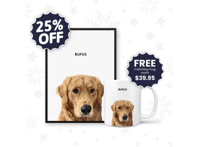 Modern custom pet portrait banner